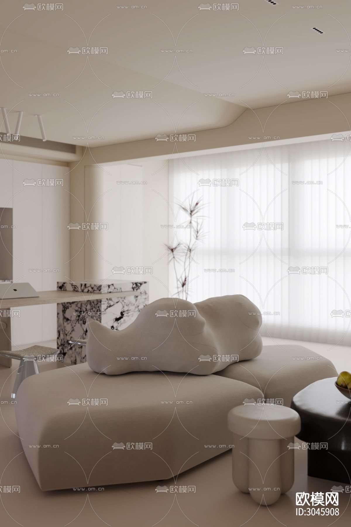 侘寂大平层效果图下载（渲染图10）