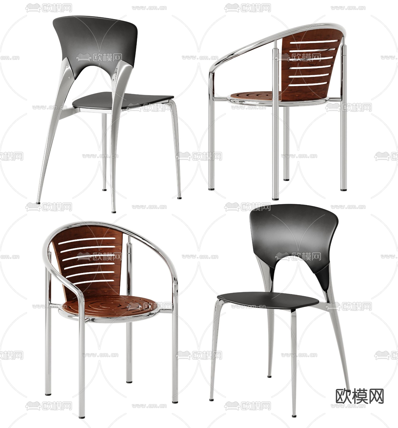 中古风餐椅su模型下载（渲染图2）