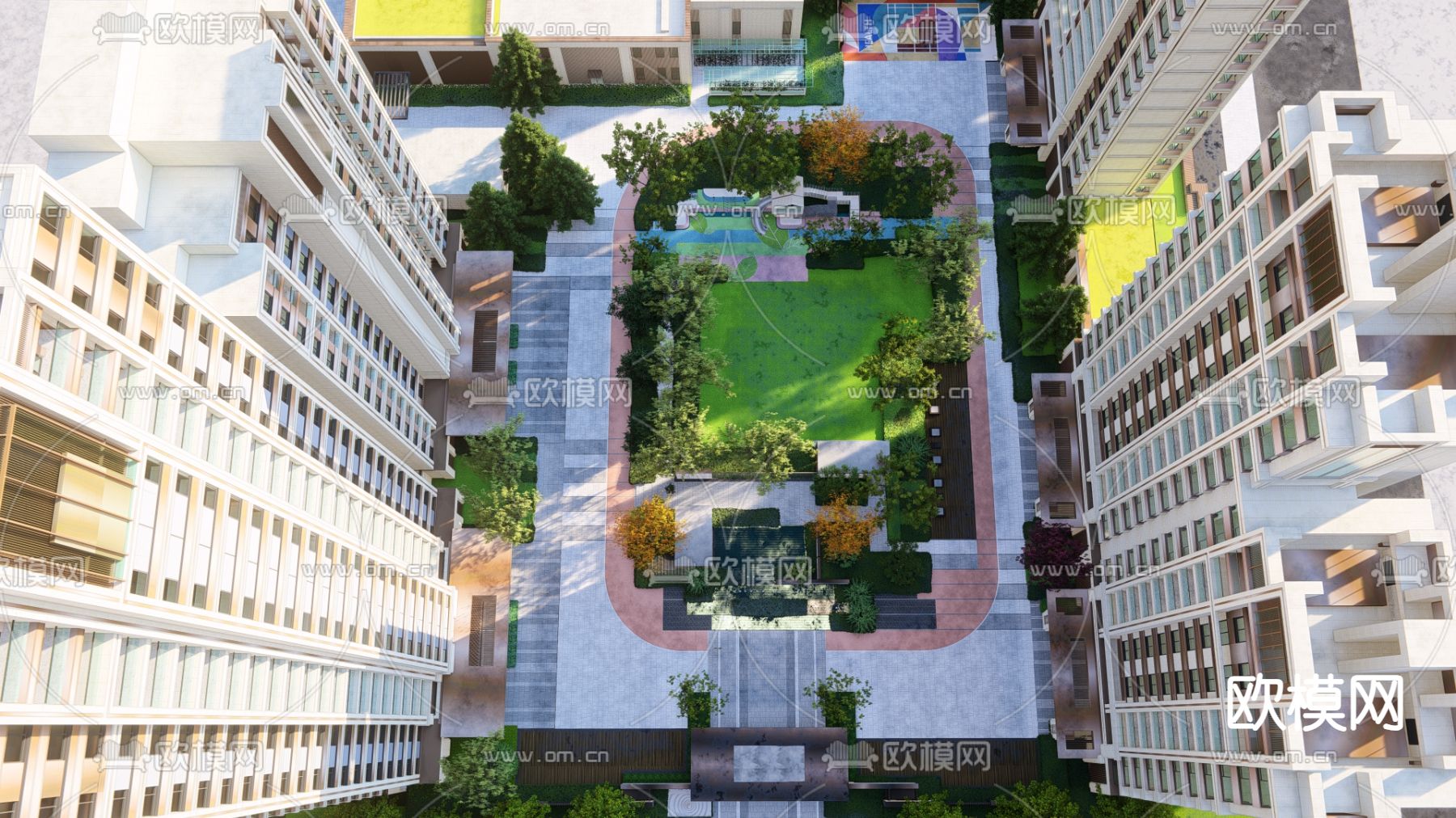 现代小区景观 入口景观su模型下载（渲染图3）