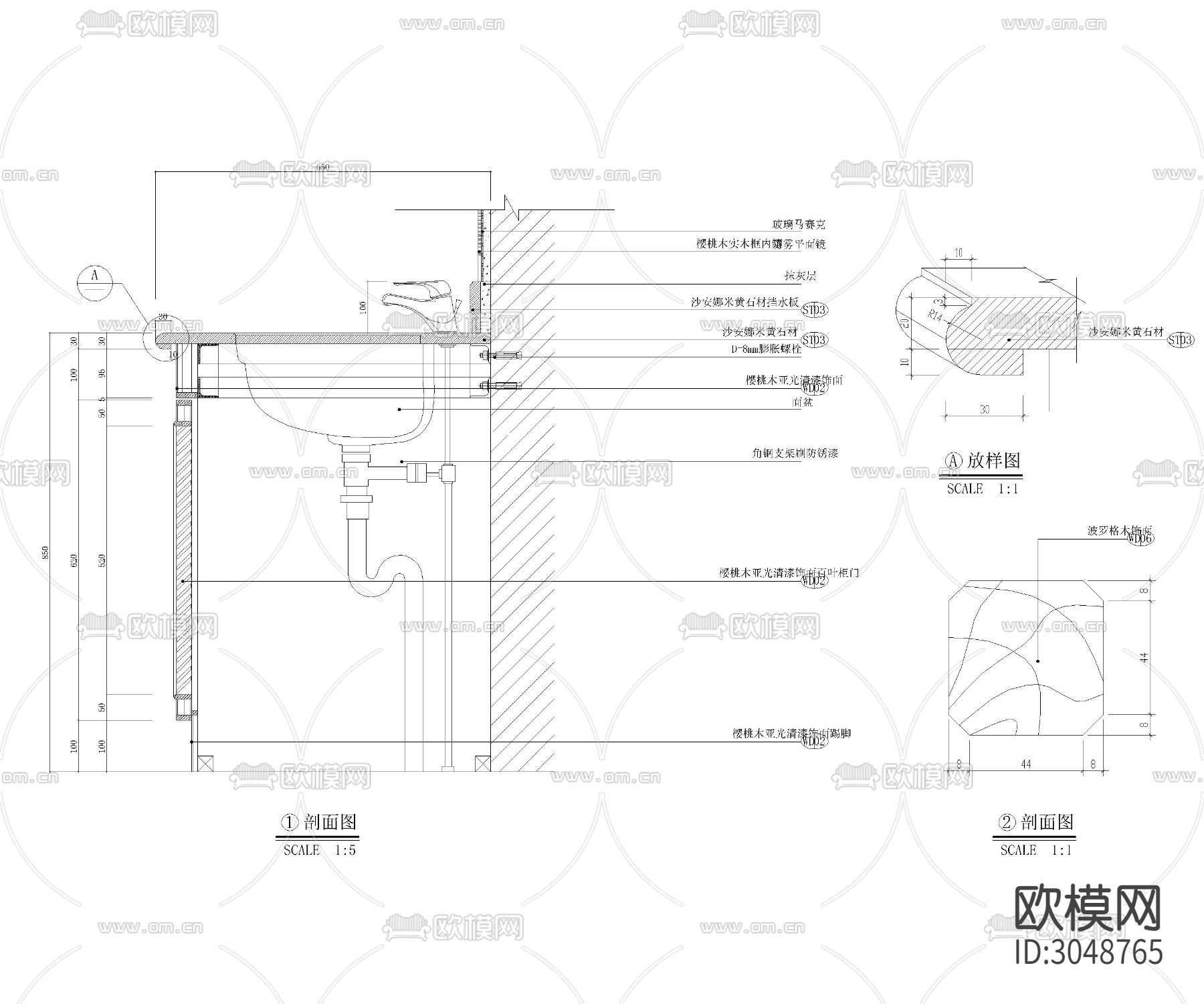 施工工艺cad大样图下载（渲染图4）