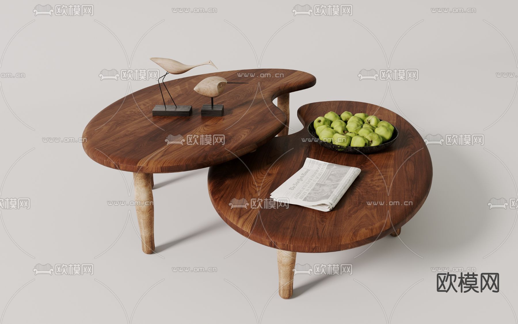 现代茶几su模型下载（渲染图2）