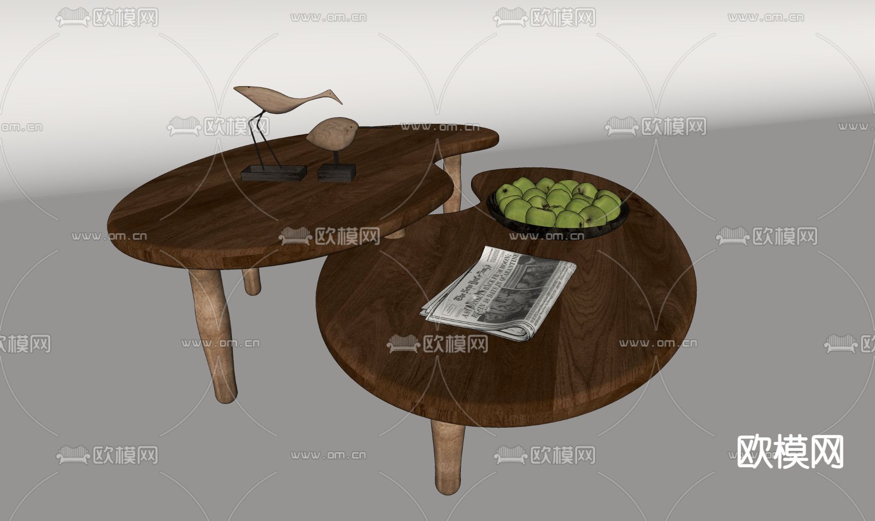 现代茶几su模型下载（渲染图1）