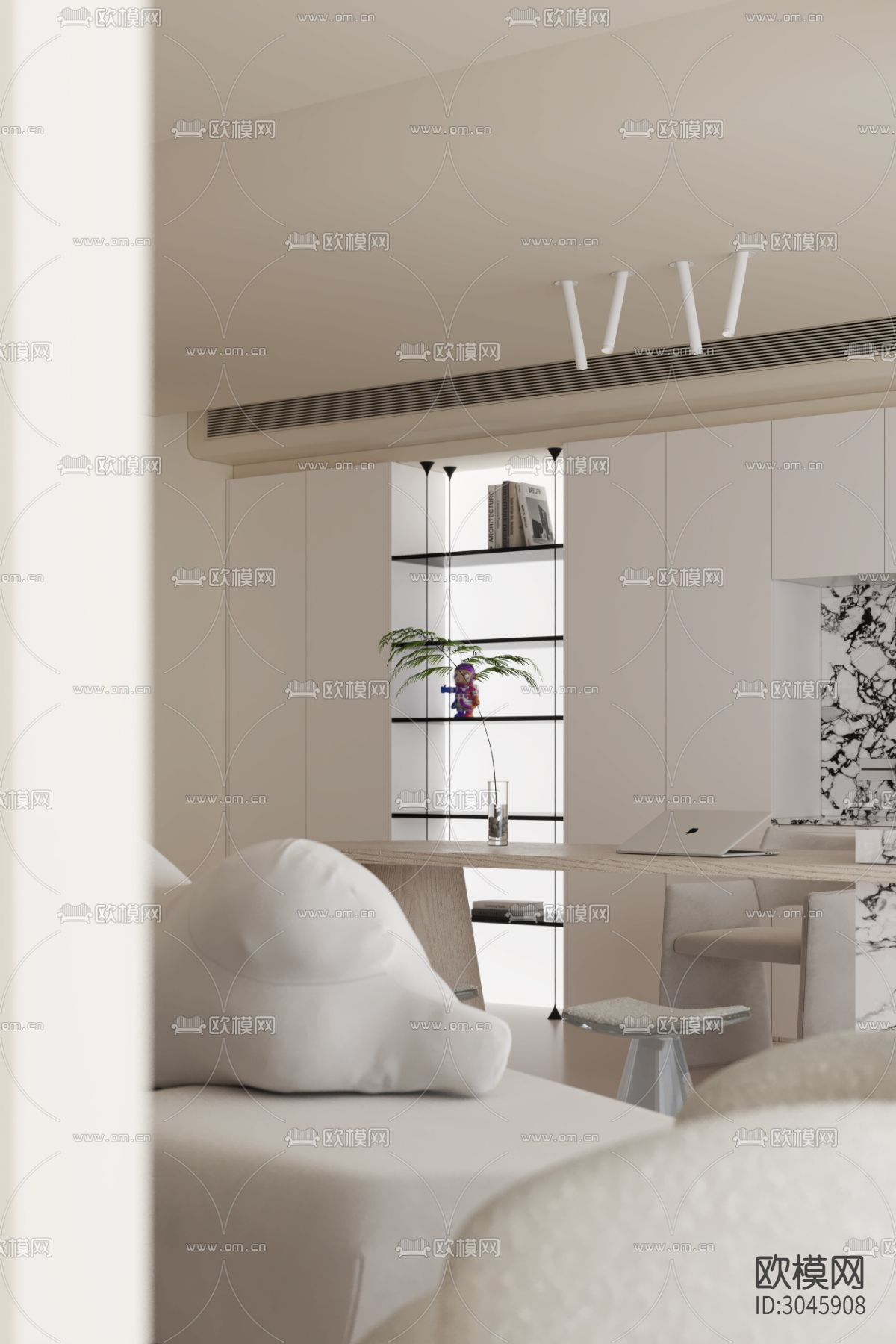 侘寂大平层效果图下载（渲染图9）