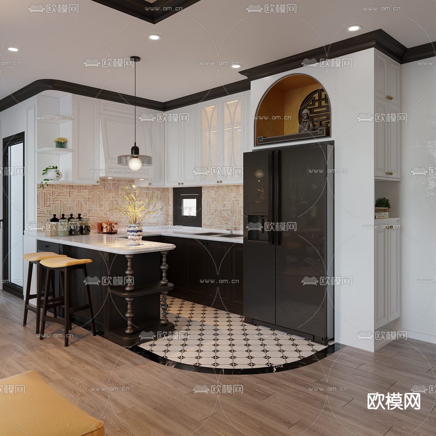 东南亚客厅 餐厅3d模型下载（渲染图5）