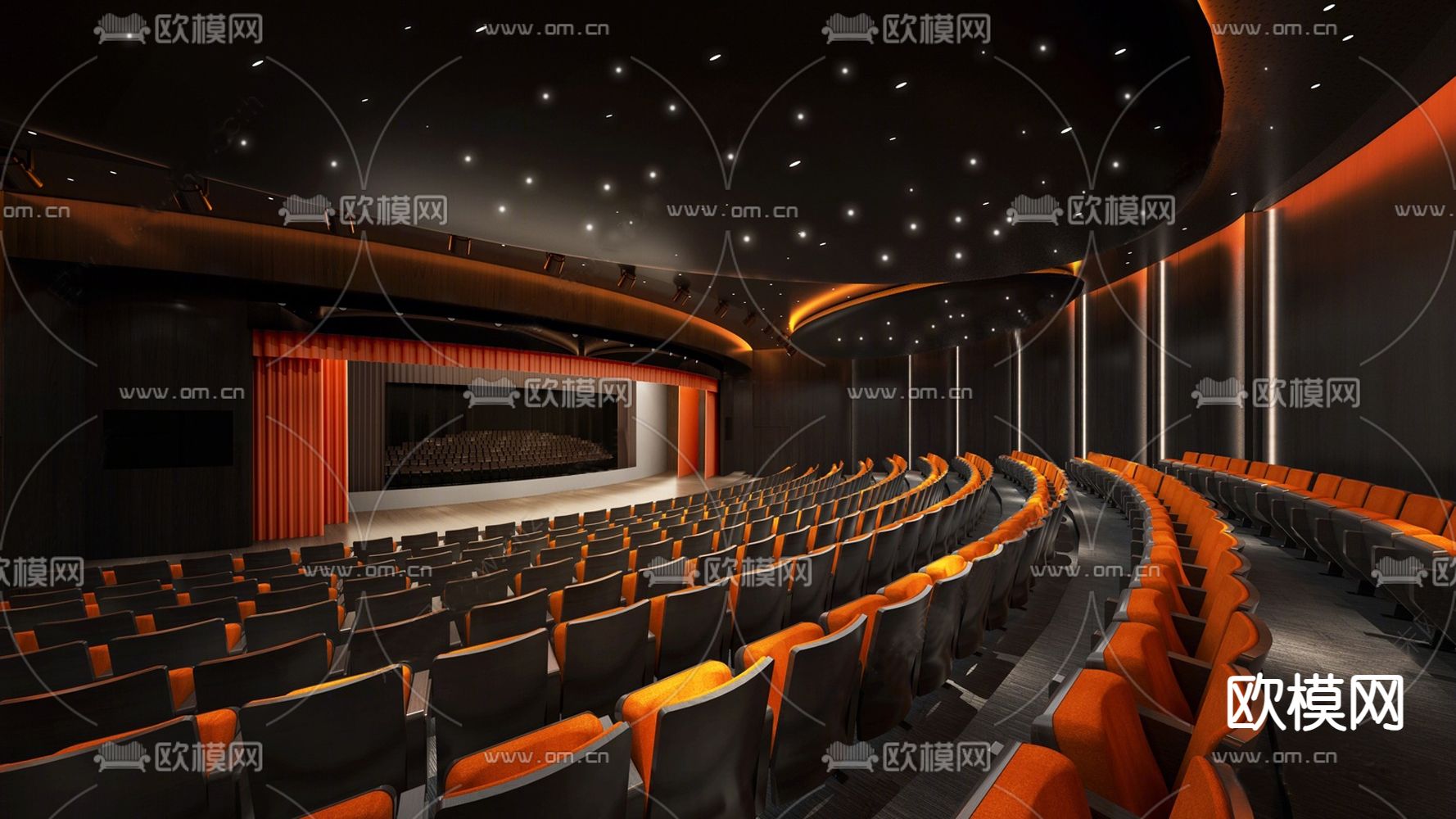 现代剧场 音乐厅 演艺厅3d模型下载