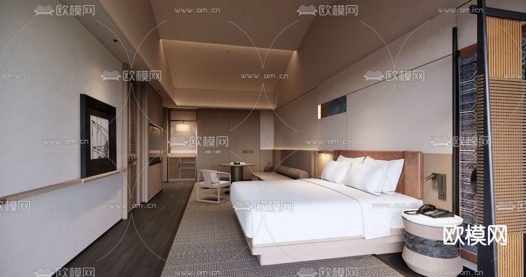 酒店客房su模型下载（渲染图4）