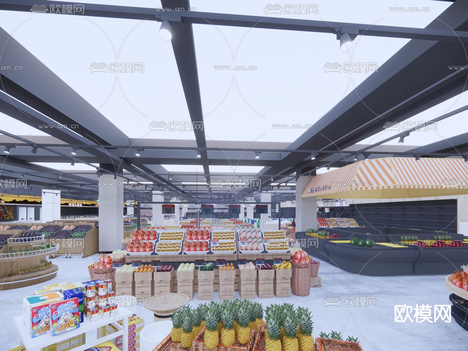现代超市百货su模型下载（渲染图2）