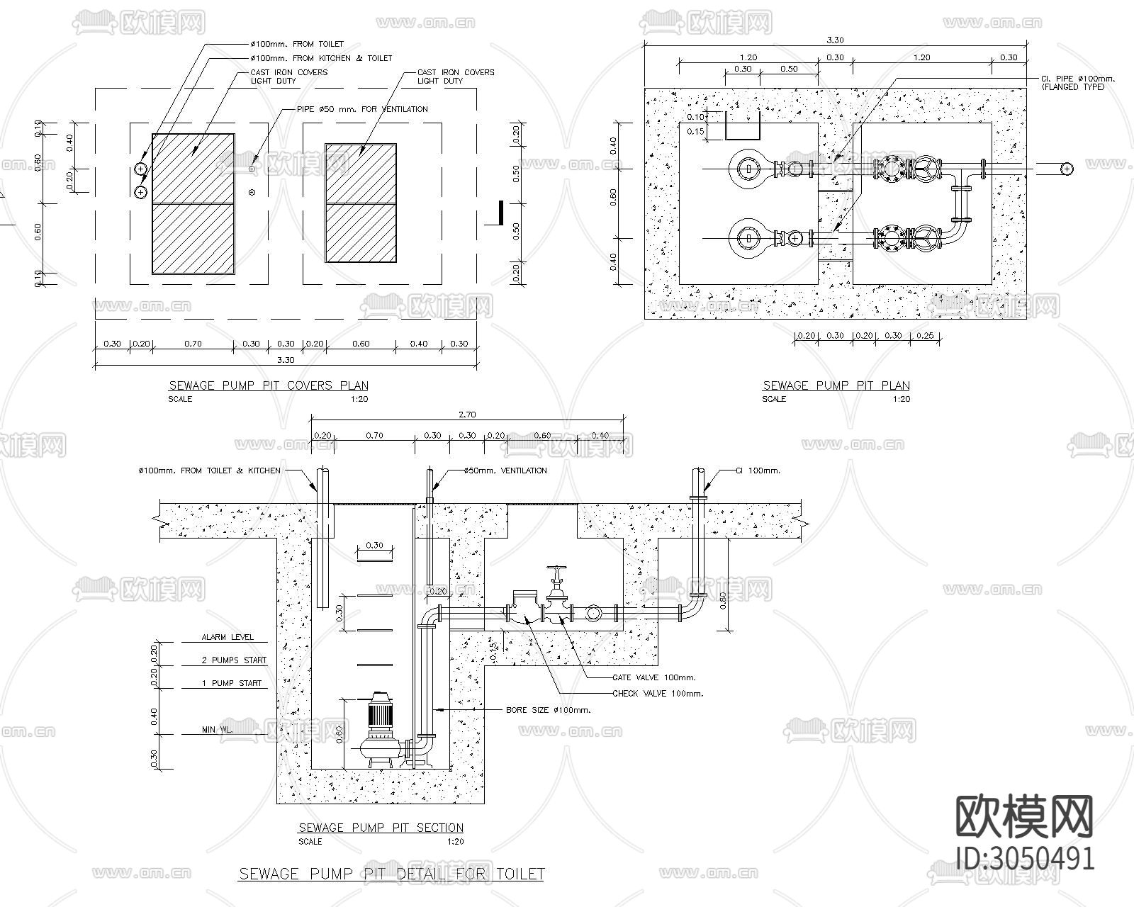 水利系统设备cad图库下载（渲染图3）