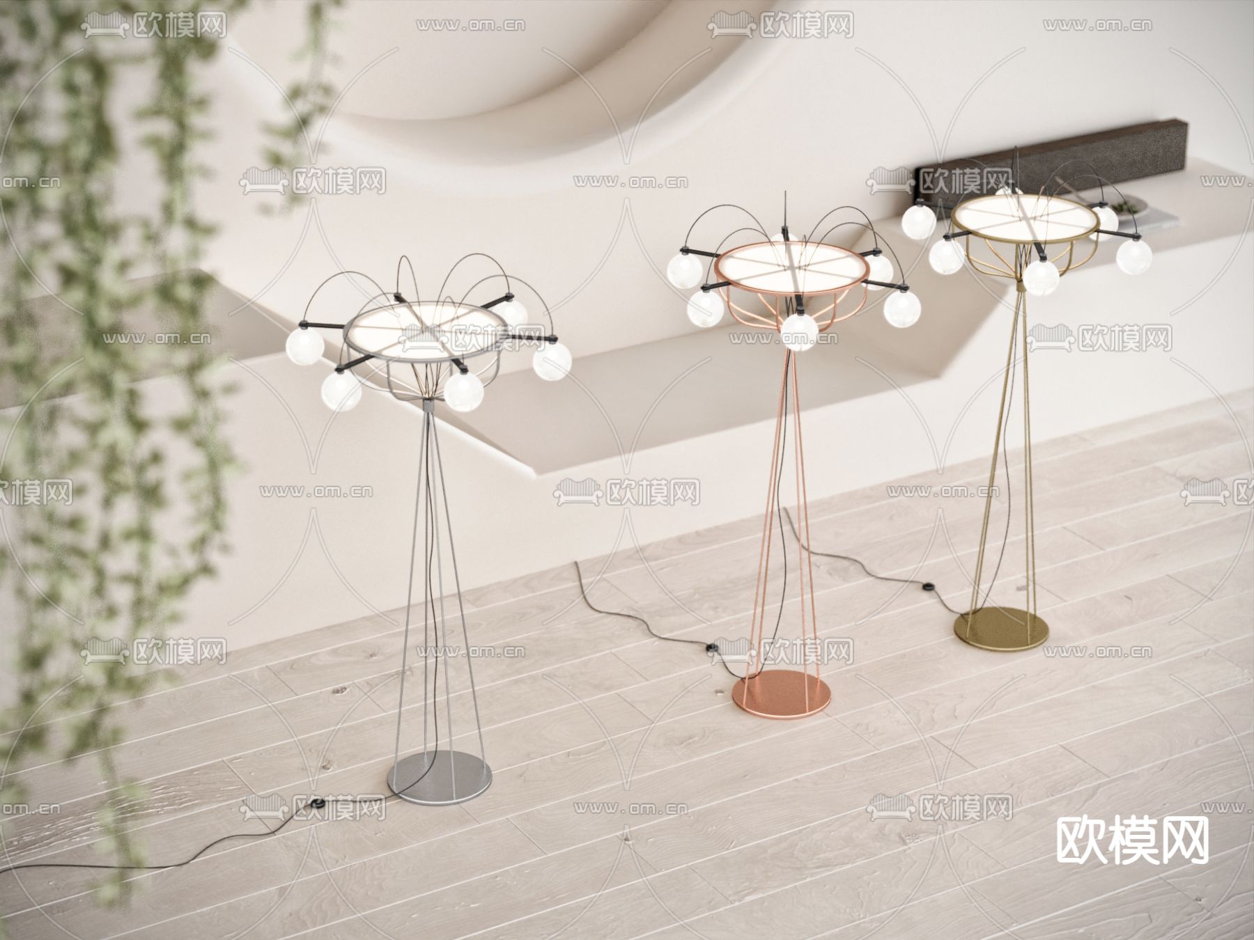 现代落地灯3d模型下载