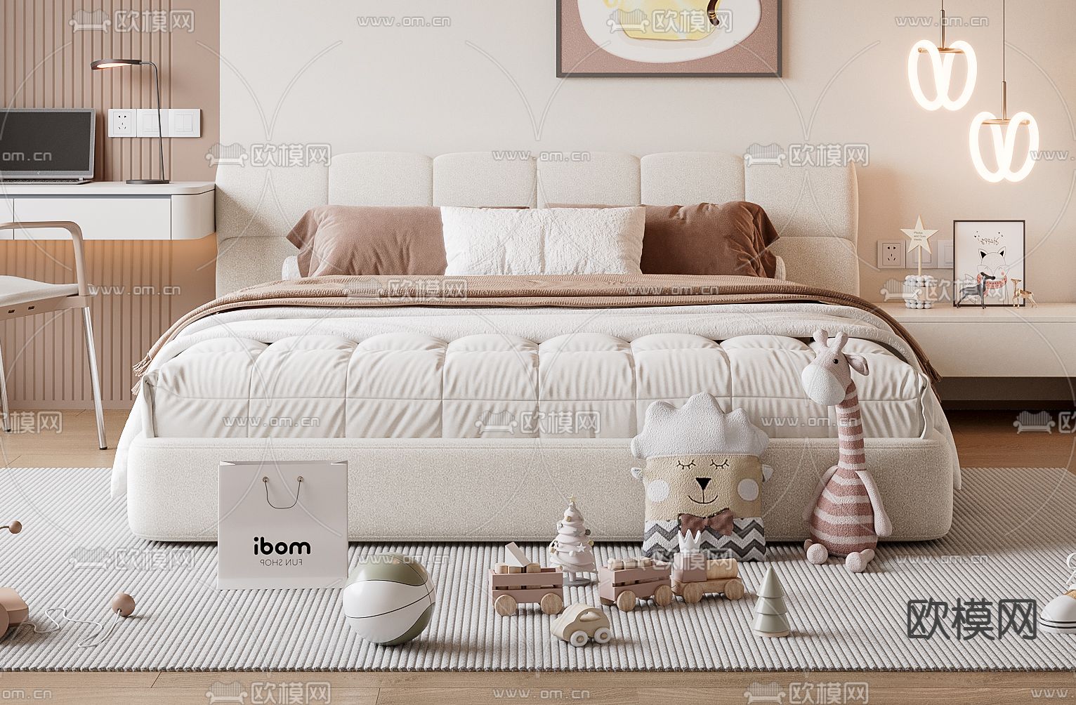 儿童床 双人床 小孩床3d模型下载