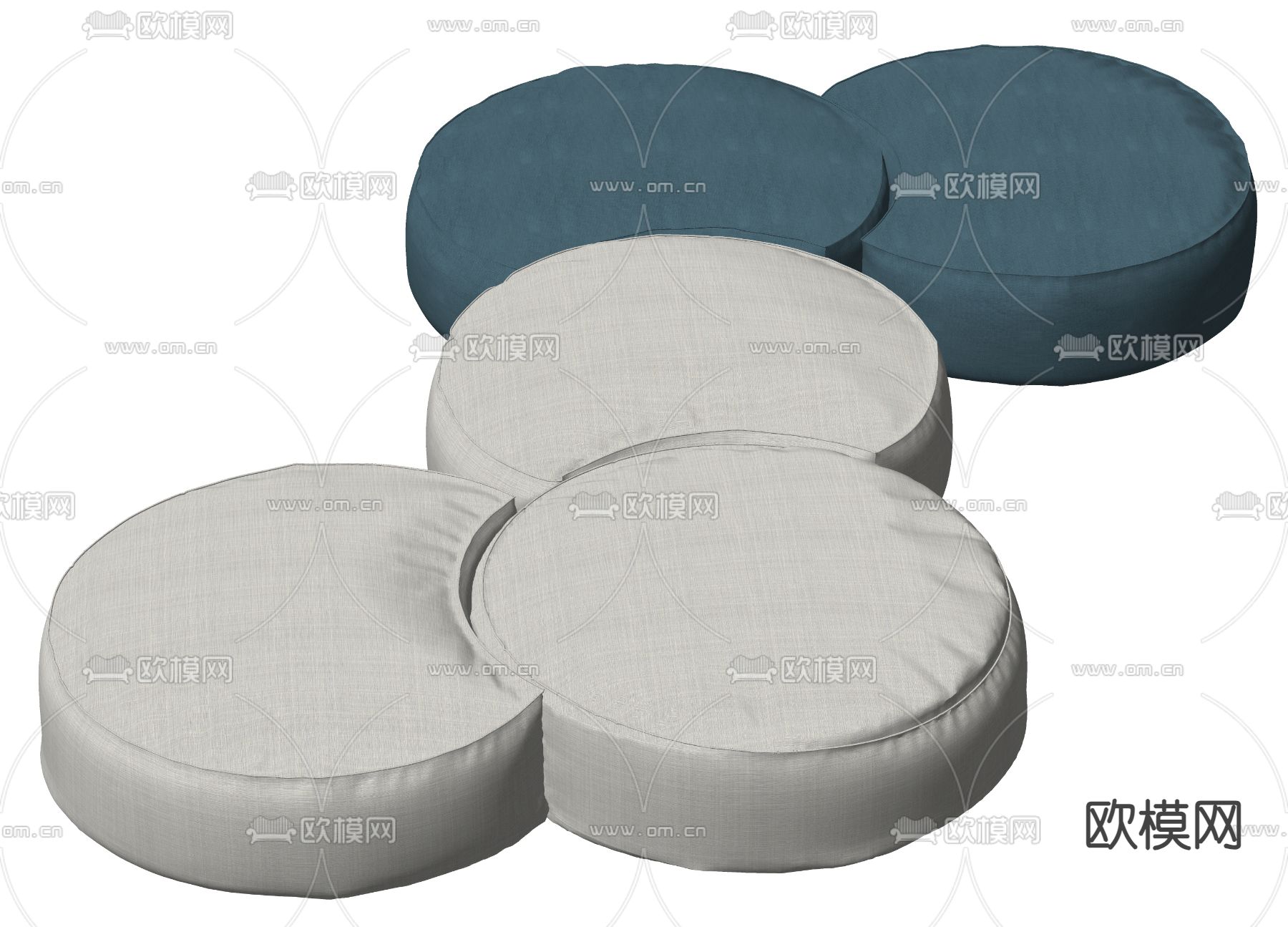 现代模块沙发su模型