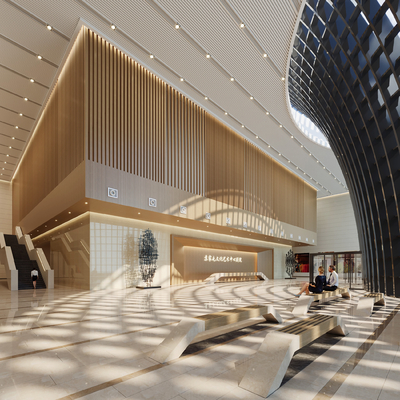  现代图书馆 艺术文化馆su模型 