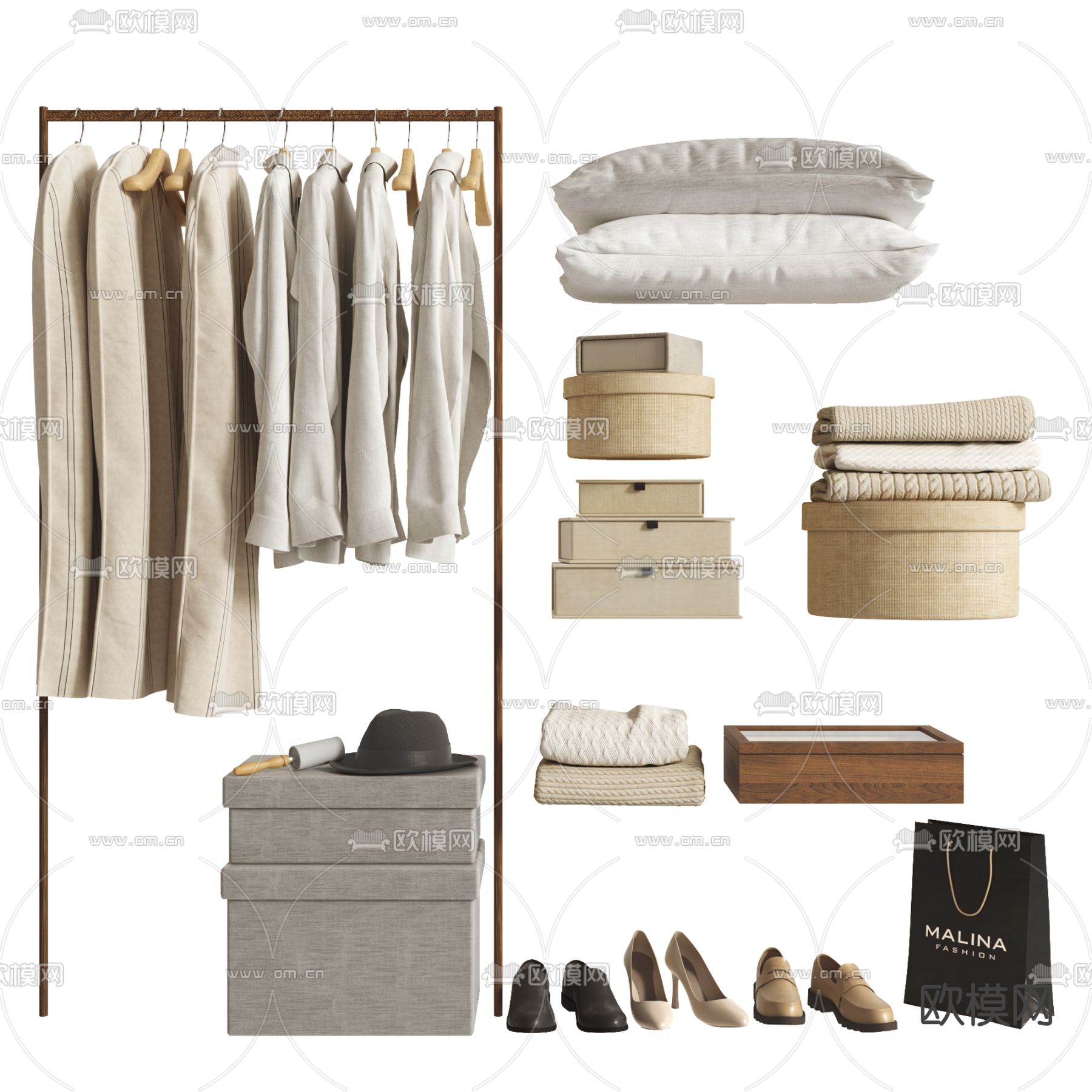 服饰 鞋帽 衣服外套 西装su模型下载（渲染图2）