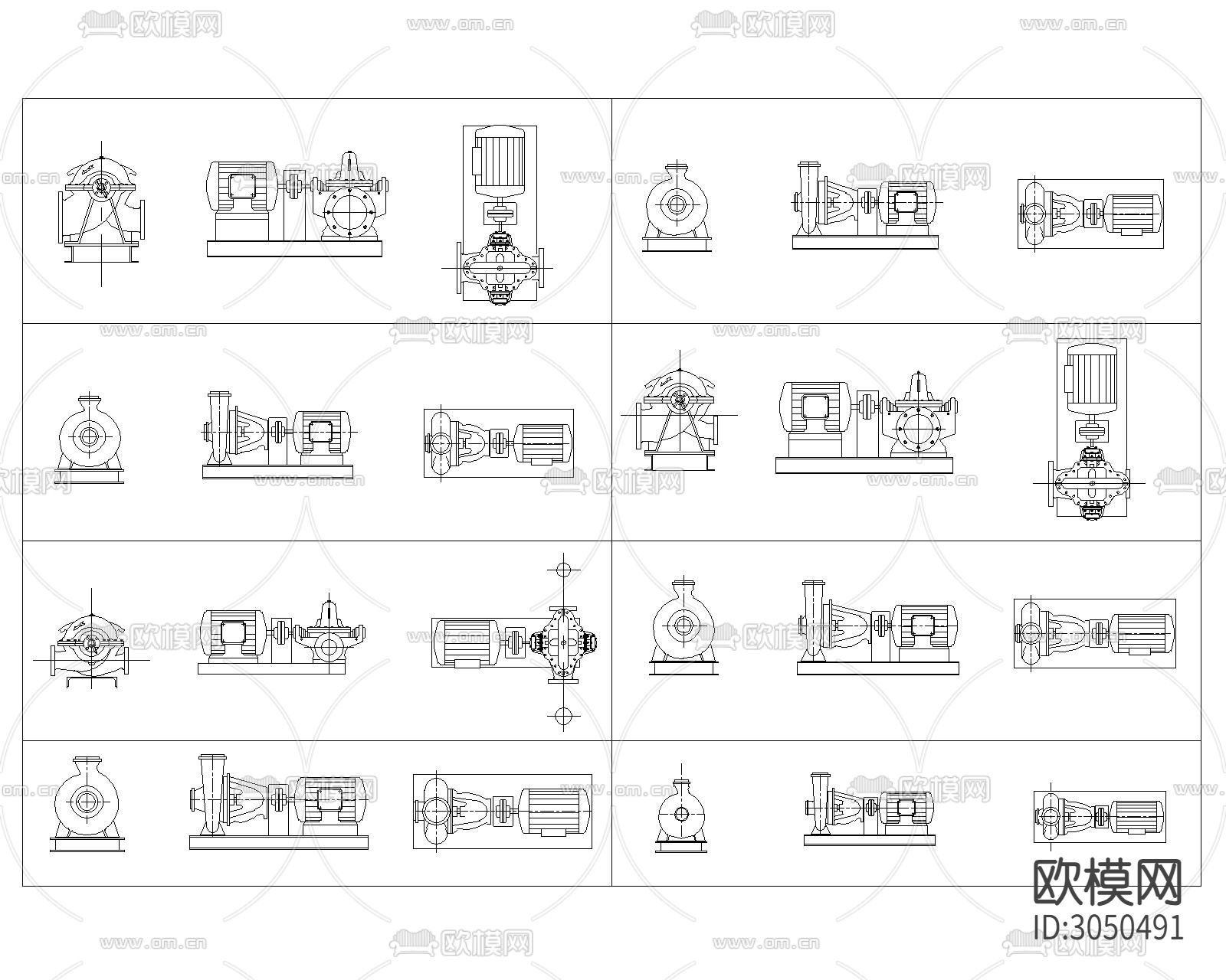 水利系统设备cad图库下载（渲染图1）