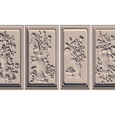  中式石材浮雕 浮雕画 浮雕su模型 