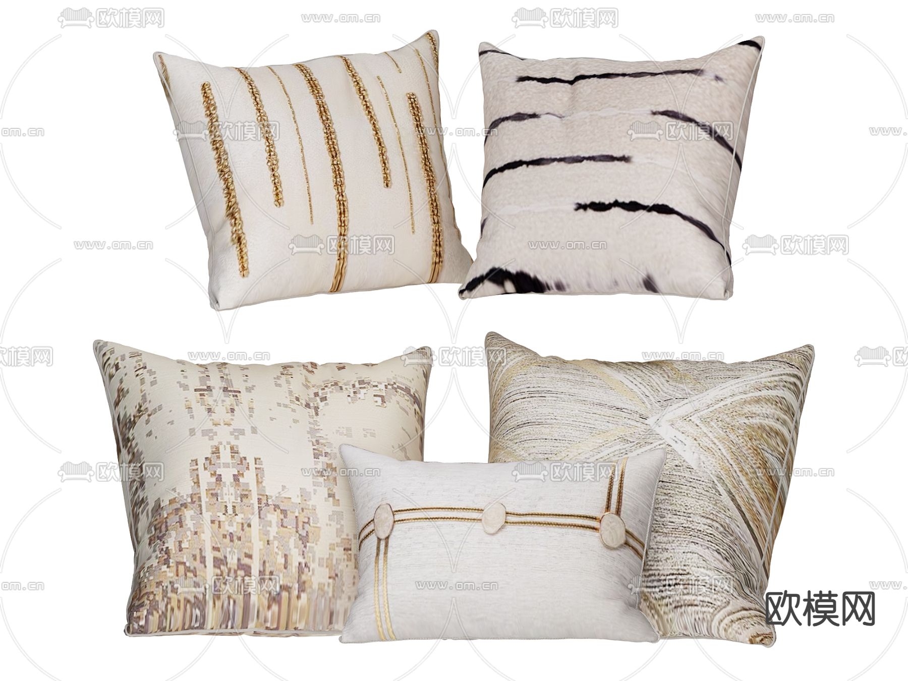 轻奢抱枕 靠枕 枕头3d模型下载