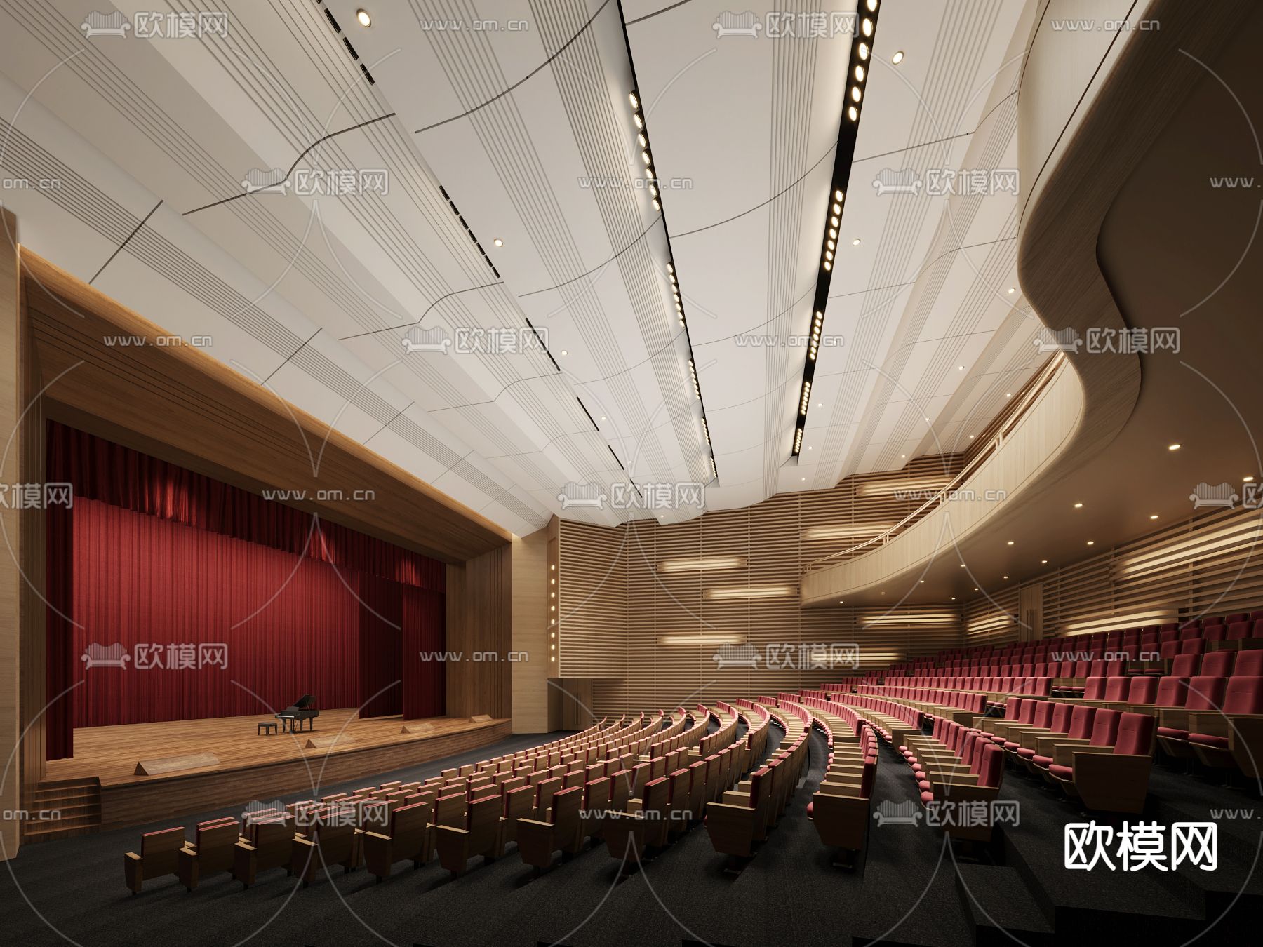 歌剧院 演艺厅 礼堂3d模型下载