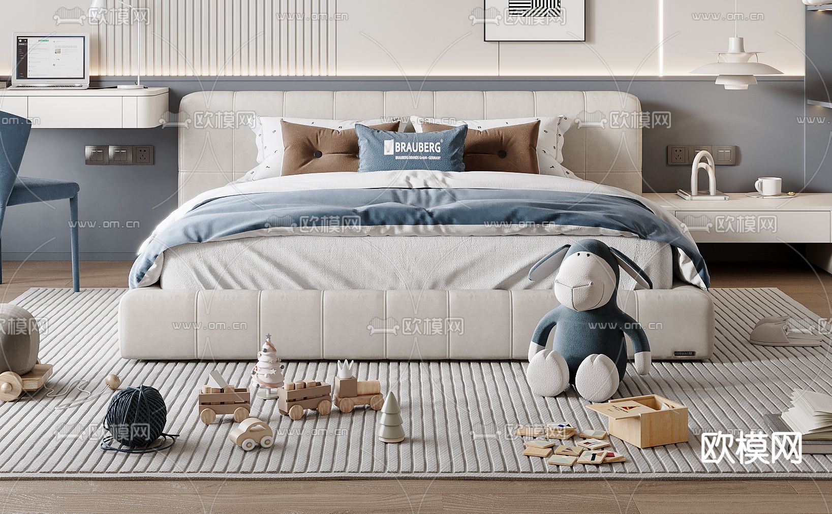 儿童床 双人床 小孩床3d模型下载