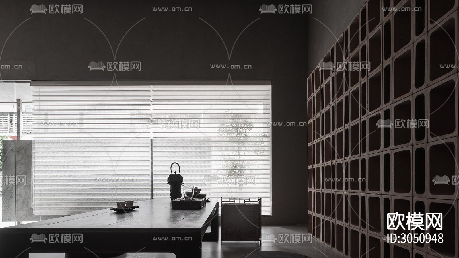 侘寂茶馆效果图下载（渲染图4）