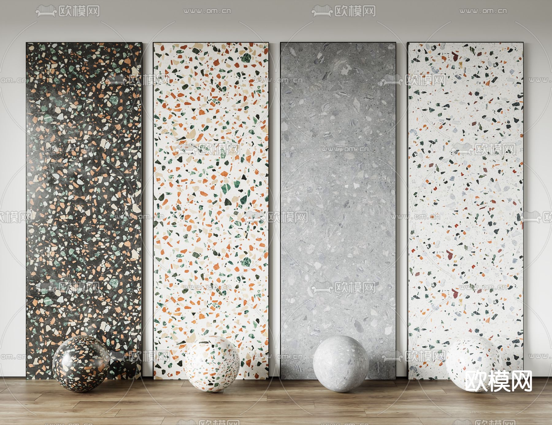 水磨石瓷砖 地砖3d模型下载