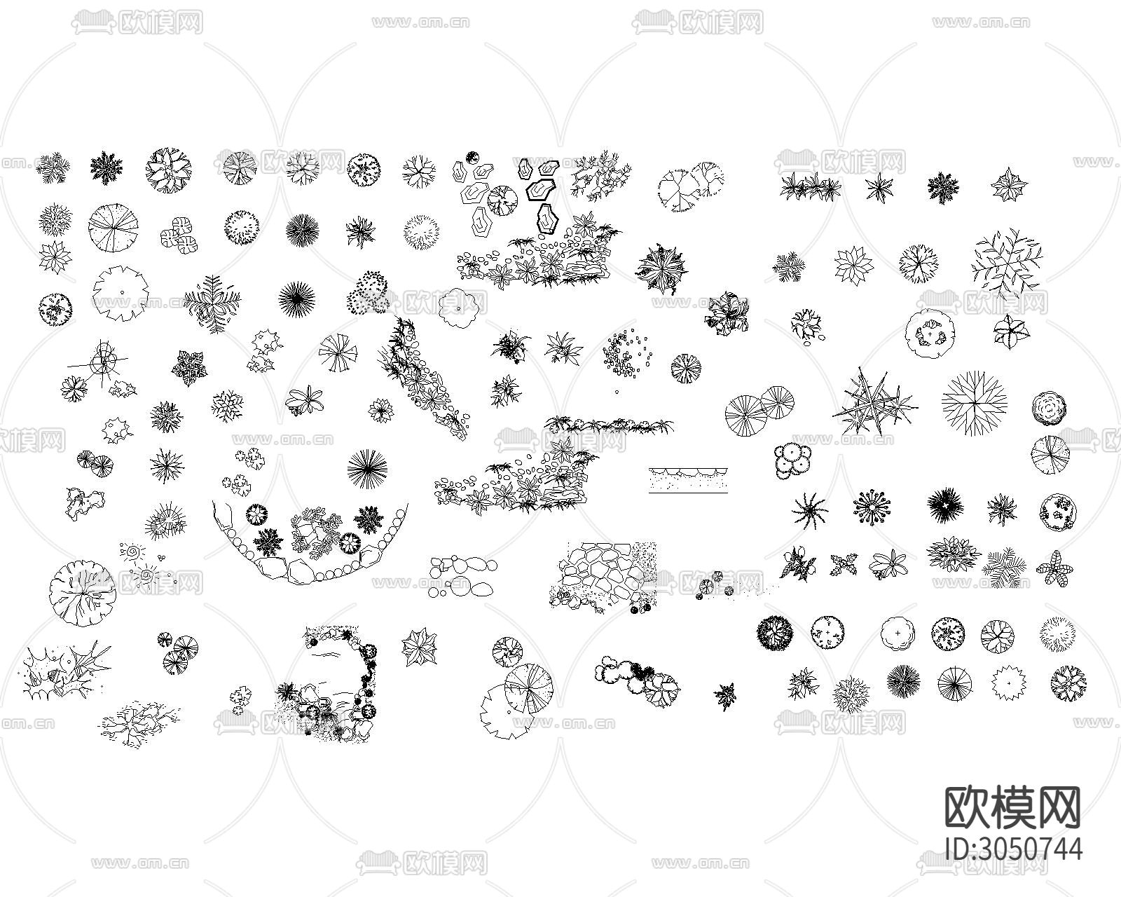 绿植cad图库下载（渲染图3）