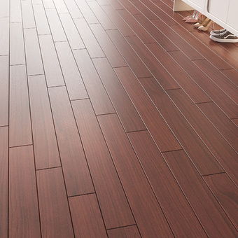 简欧红色木地板su模型