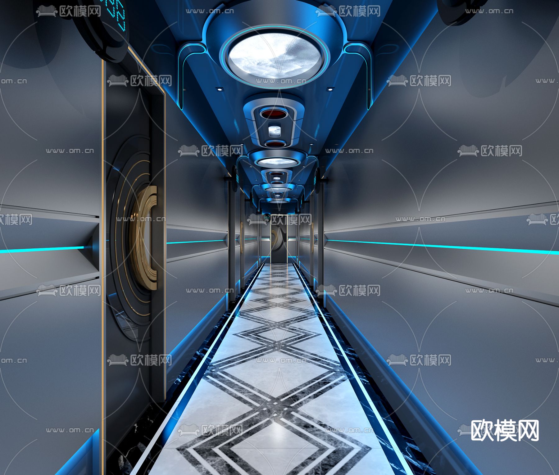 KTV走廊 酒吧过道3d模型下载