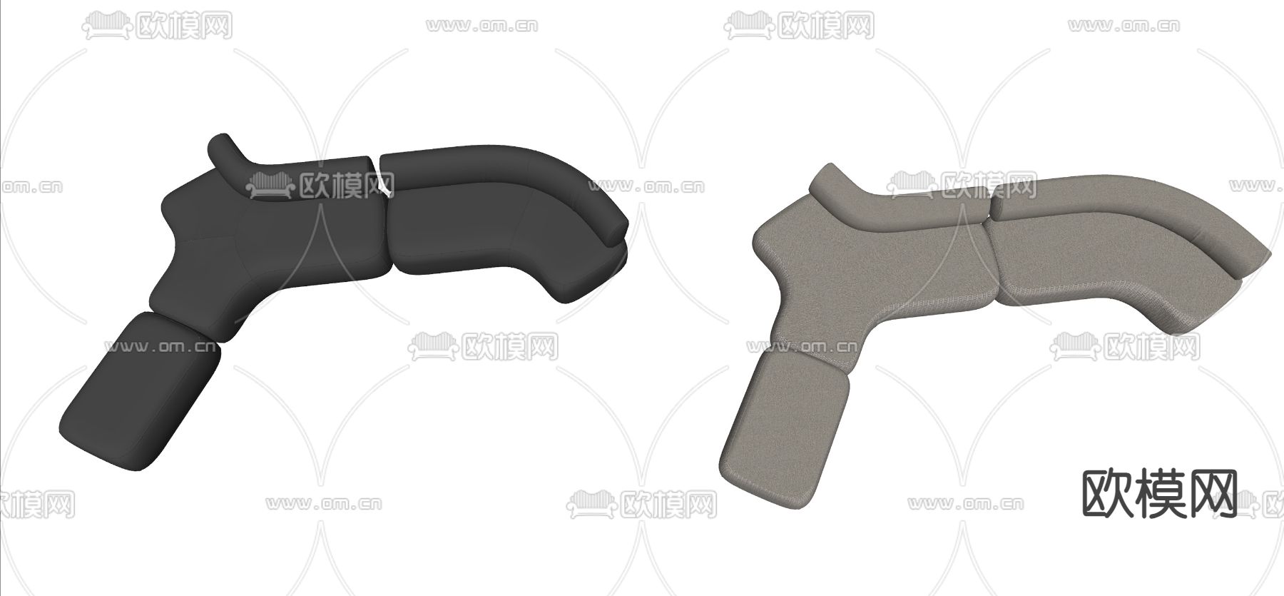 Minotti 异形沙发su模型下载（渲染图1）