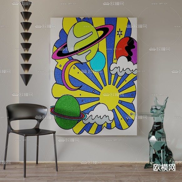 漫画 卡通画 装饰画3d模型下载