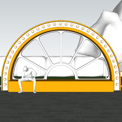  现代景观座椅 异形座椅su模型 