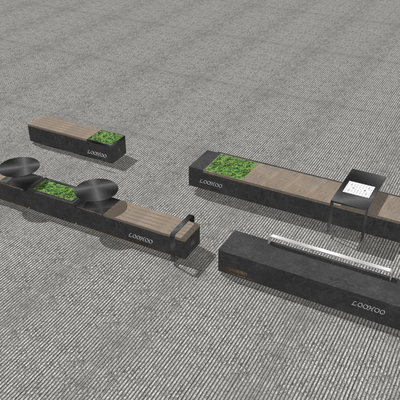  现代景观座椅 异形座椅su模型 