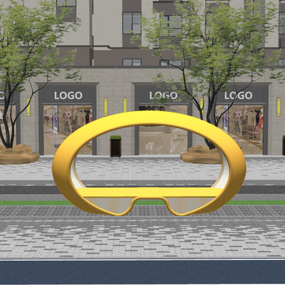  现代景观座椅 异形座椅su模型 