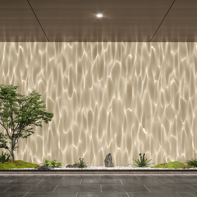  现代水波纹洗墙灯su模型 