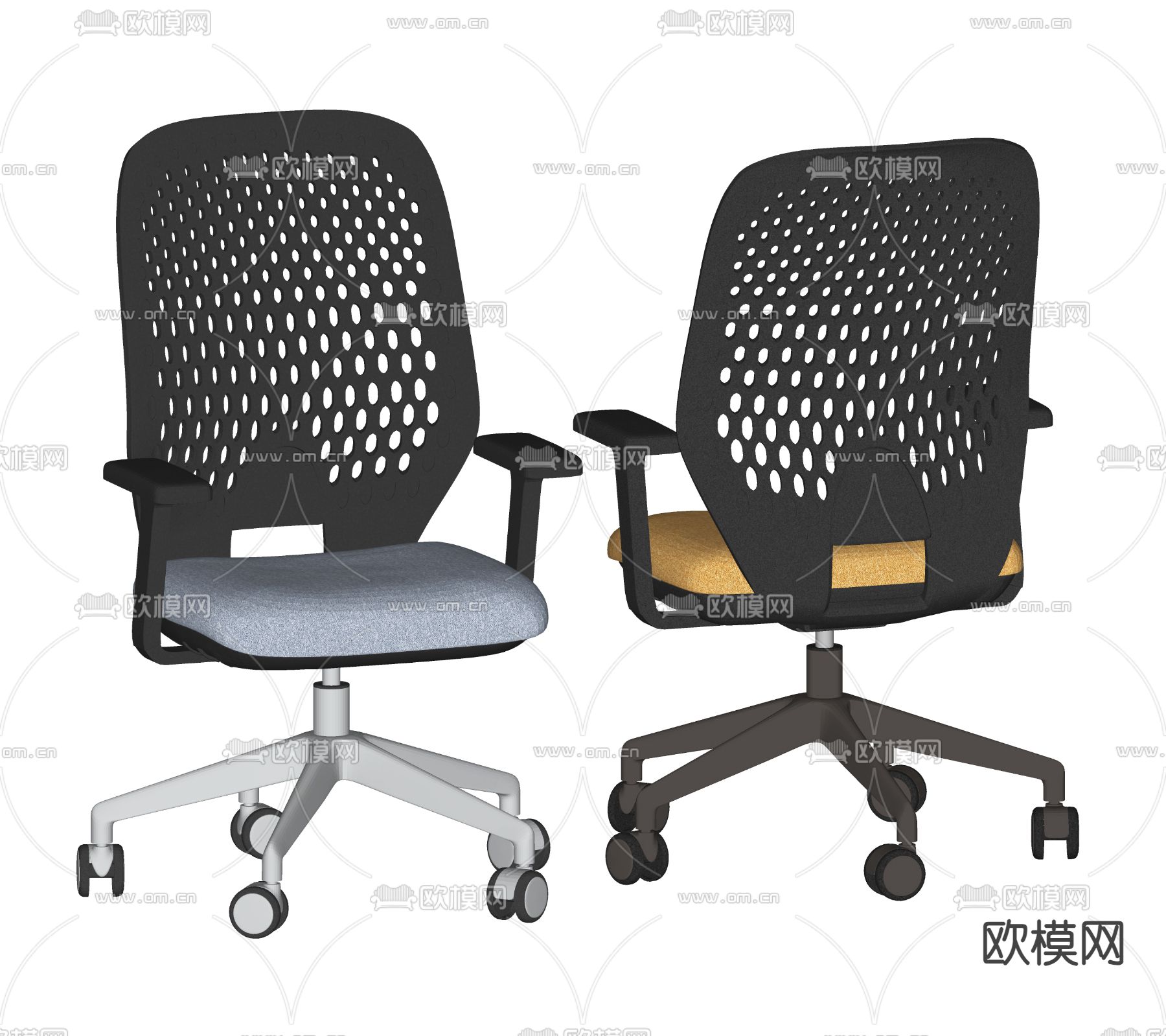 现代办公椅su模型下载（渲染图1）