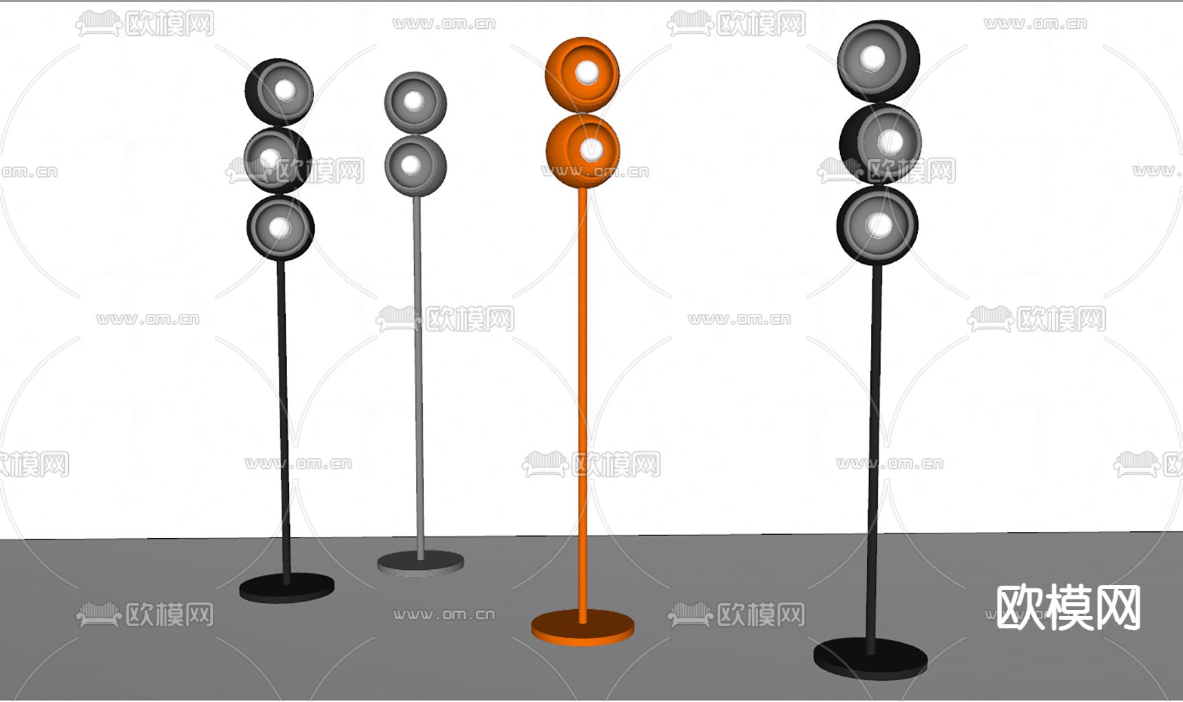北欧落地灯su模型下载（渲染图1）