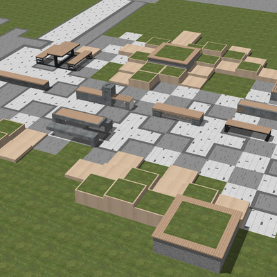  现代景观座椅 异形座椅 树池座椅su模型 