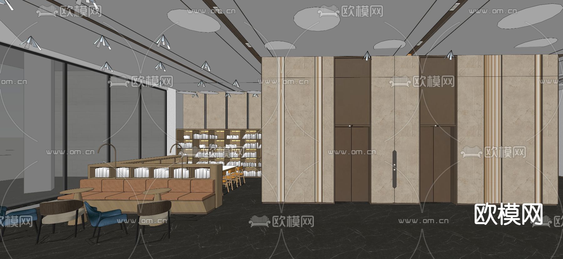 公寓楼门厅su模型下载（渲染图4）