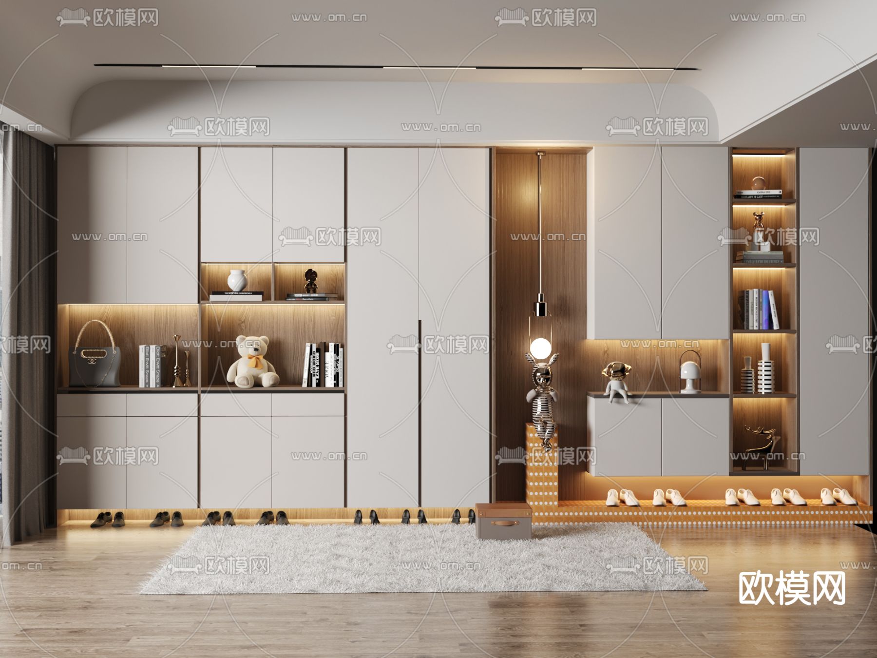 玄关鞋柜3d模型下载