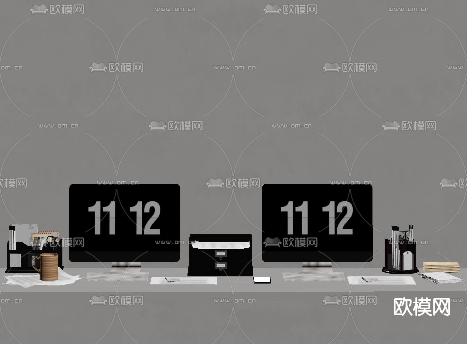 现代电脑su模型下载（渲染图1）