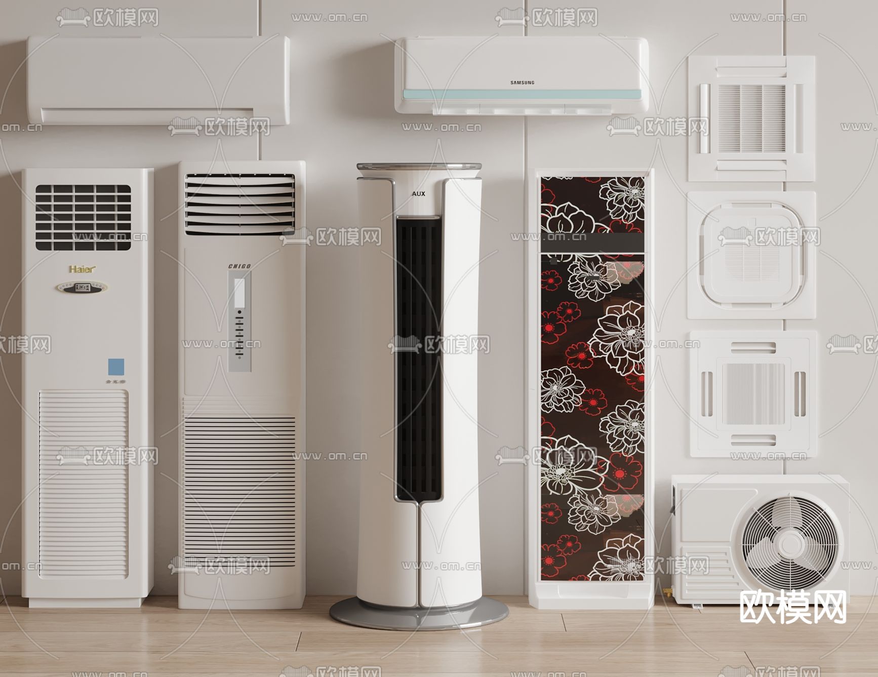 立式空调 壁挂空调 空调外机3d模型下载