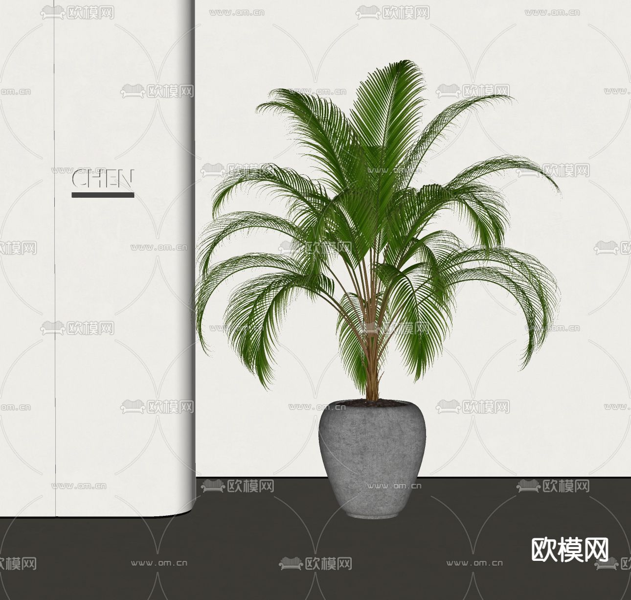 现代植物 盆栽su模型