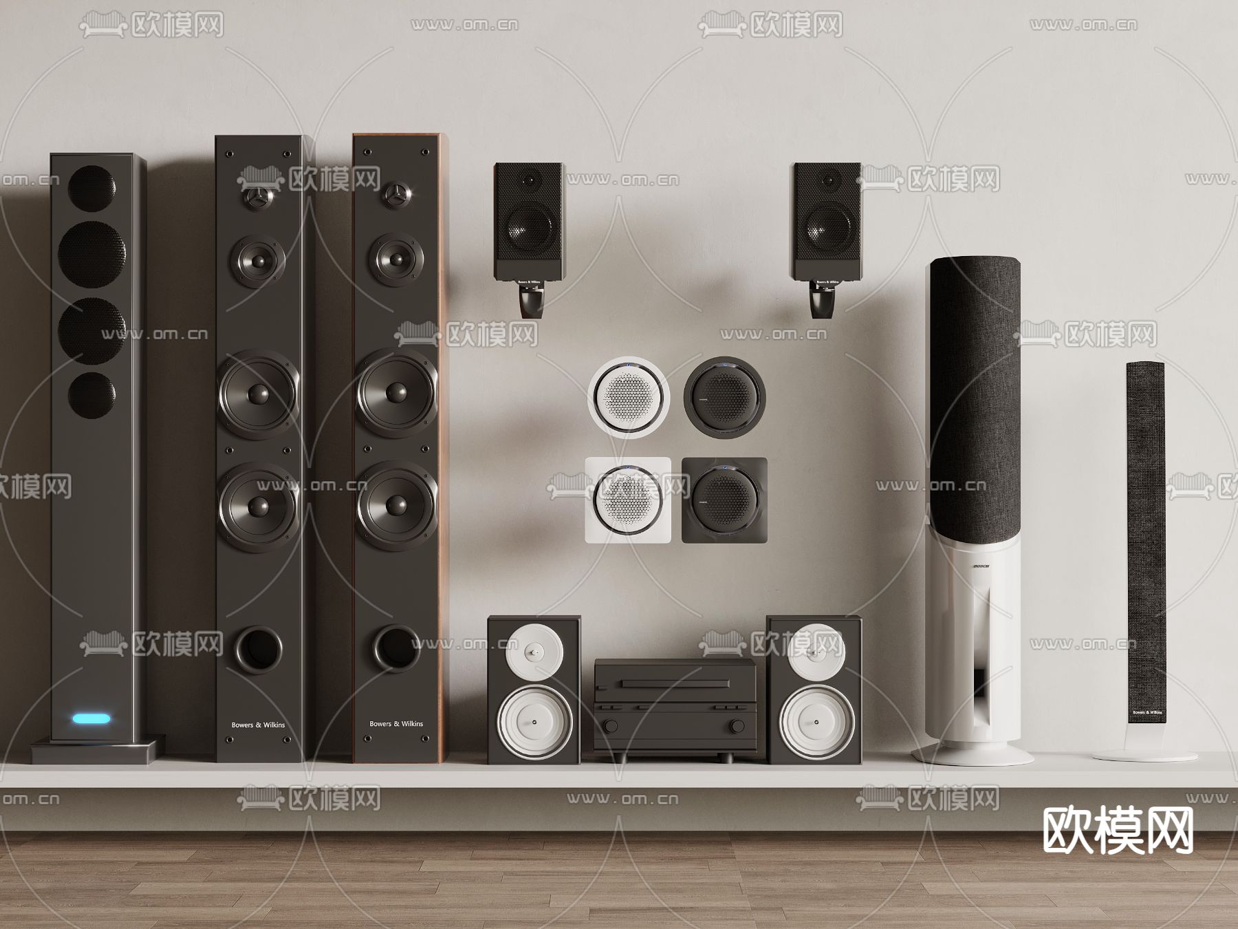 现代音响su模型下载（渲染图2）