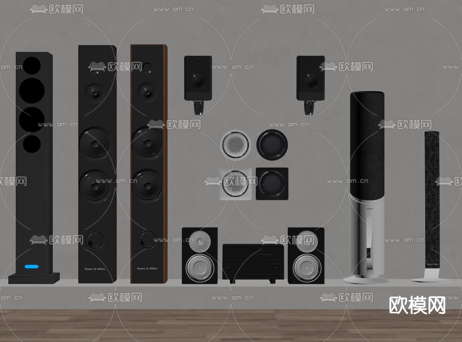 现代音响su模型下载（渲染图1）