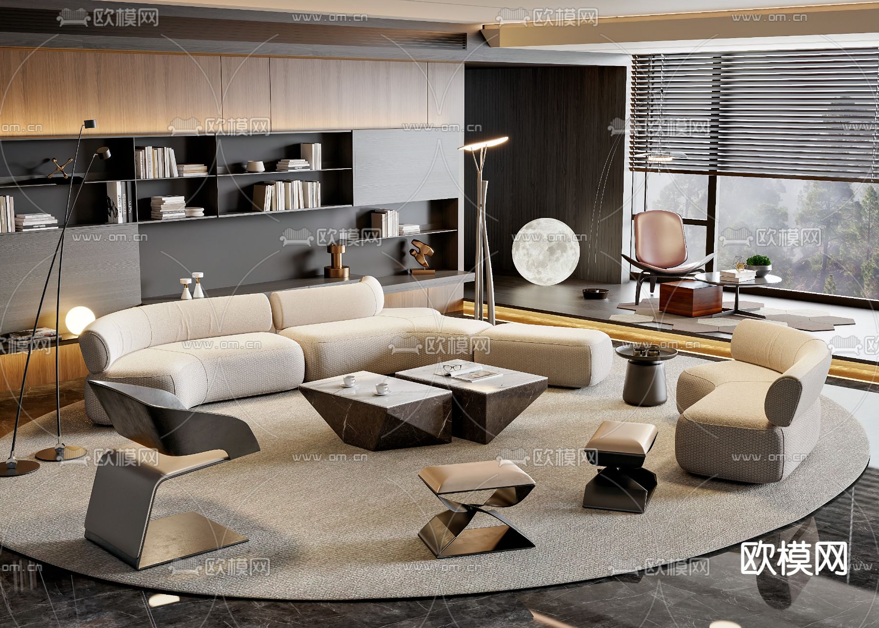 Minotti 米洛提 组合沙发 岛屿沙发3d模型下载