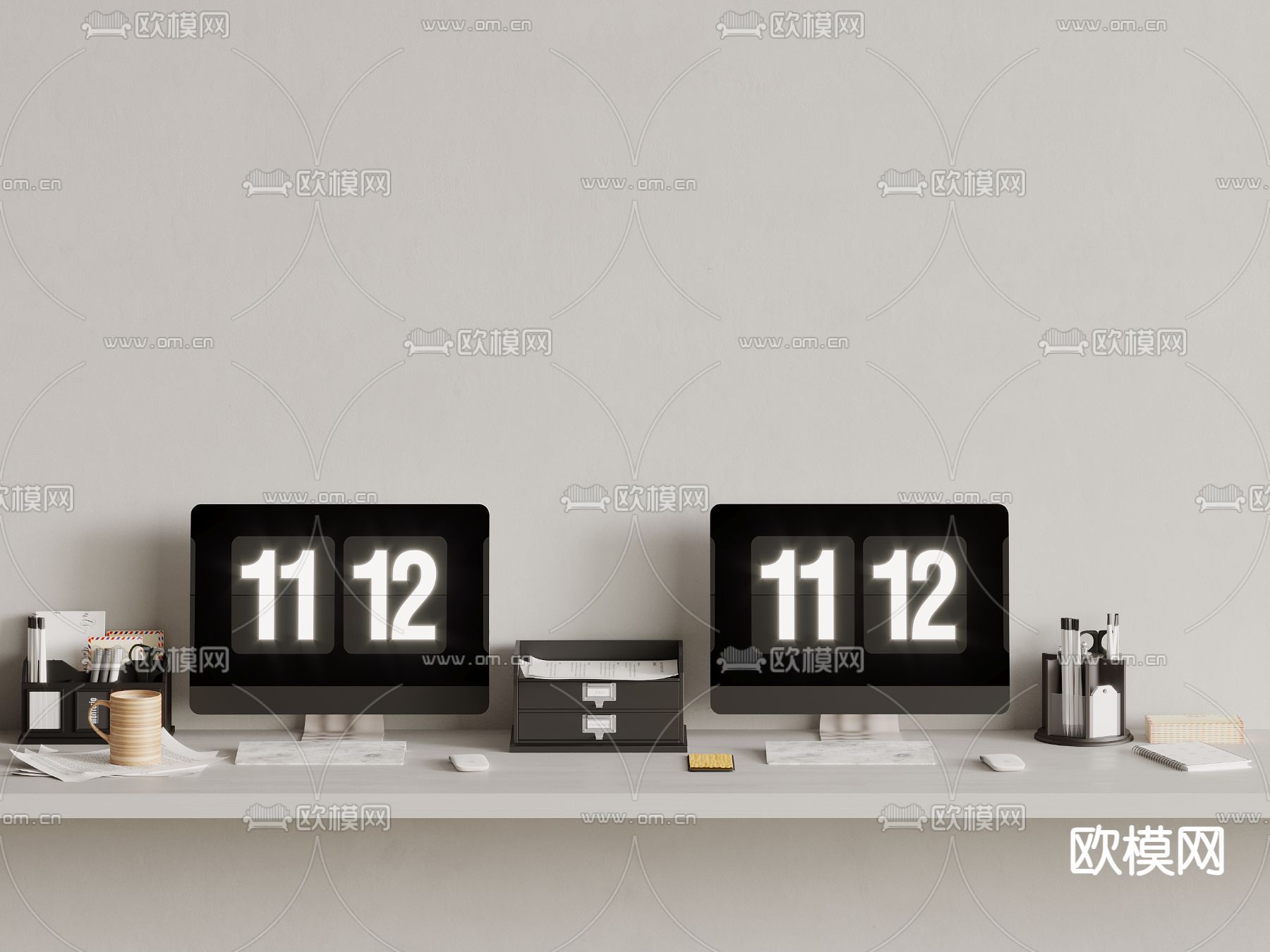 现代电脑su模型下载（渲染图2）