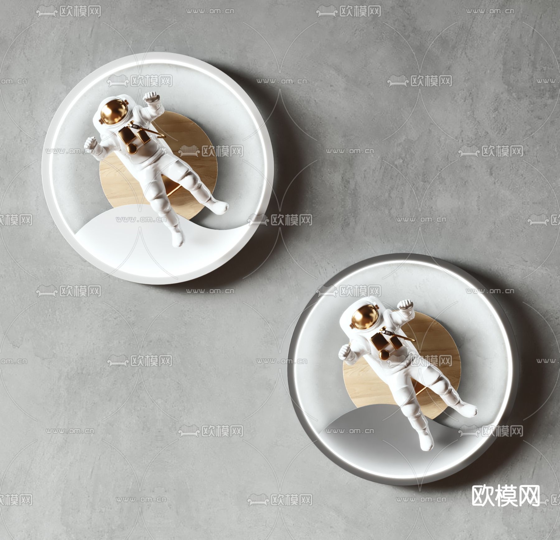 儿童壁灯 宇航员壁灯3d模型下载