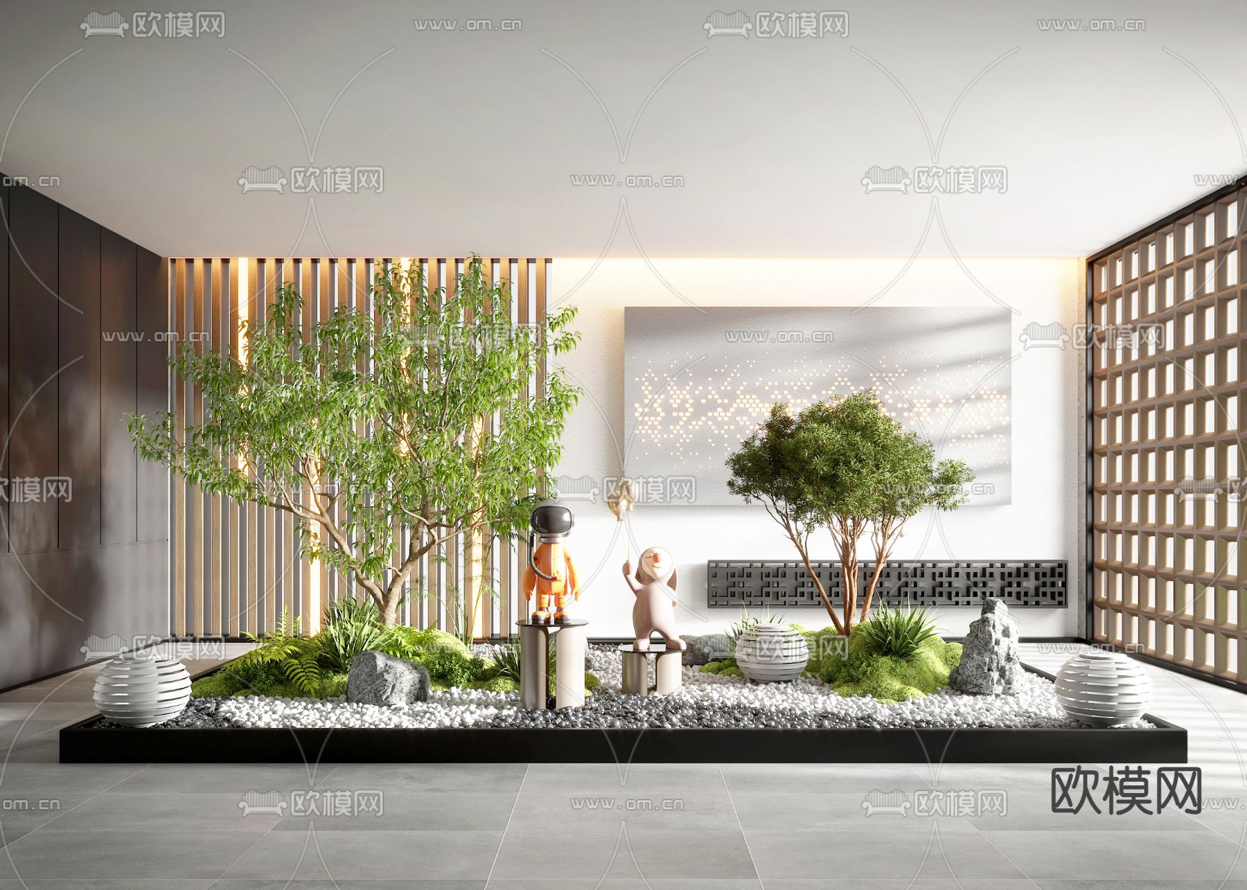 室内造景 植物堆3d模型下载