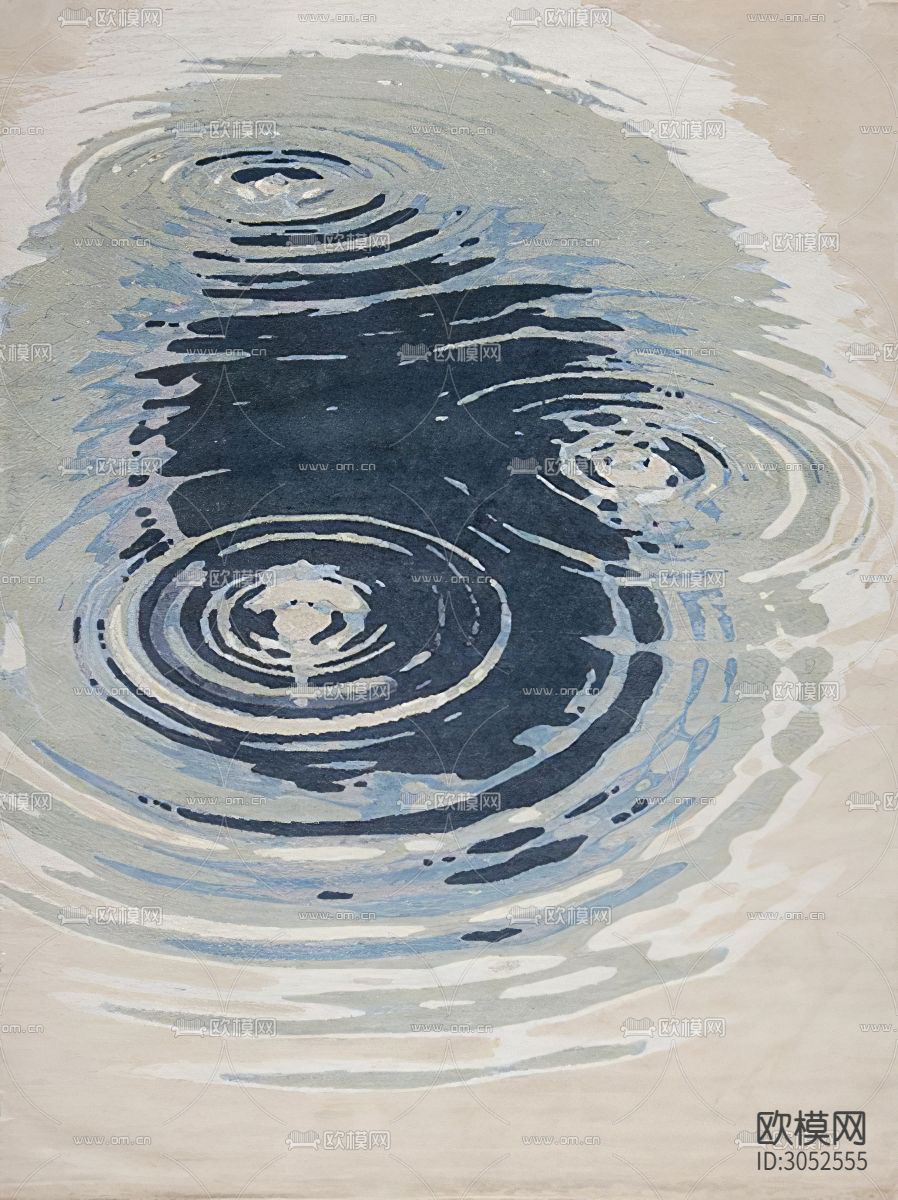 抽象挂画 植物画 海浪画贴图下载（渲染图2）