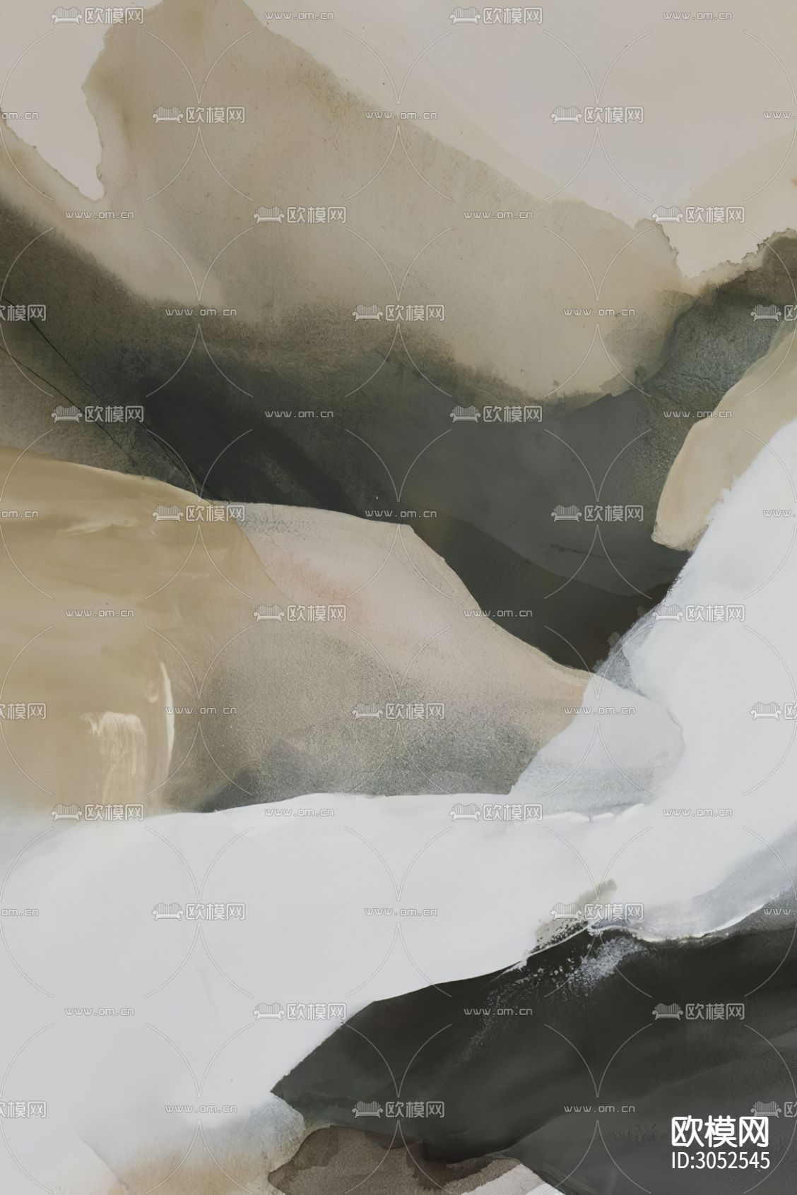 抽象挂画 艺术画 装饰画贴图下载（渲染图1）