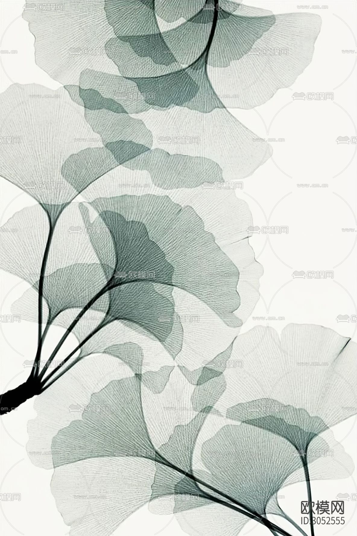 抽象挂画 植物画 海浪画贴图下载（渲染图5）